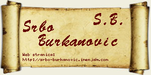 Srbo Burkanović vizit kartica